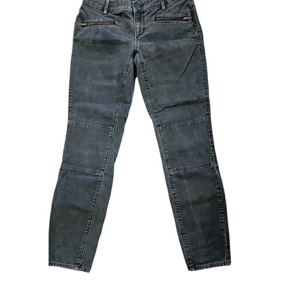 Anne Taylor Loft▪️Gray Corduroy Skinny Low Rise Pants Size 0/25 - Picture 2 of 9